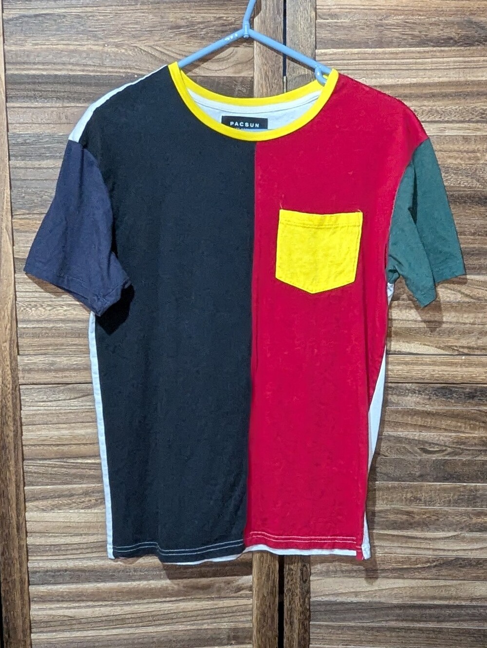 PacSun Colorblock Multi-Color Pocket Tee Small